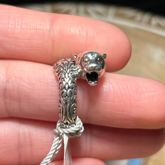 NWT Samuel B Sterling Silver 18K Gold Leopard Bypass Ring - Picture 12 of 16